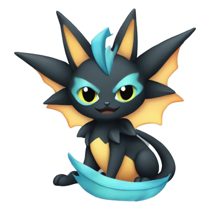 Black Edgy Ethereal Vaporeon-Litten-Torracat full body sticker
