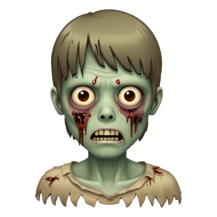Quero que faça uma zombie com franja e cabelo médio  sticker