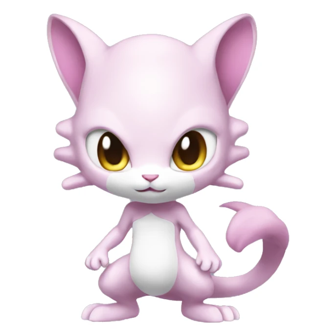Pink Chibi Anthro Mewtwo-Pokémon full body sticker