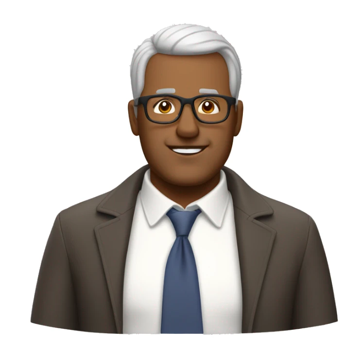 middle aged man thinning hair short bear thick framed glasses sticker