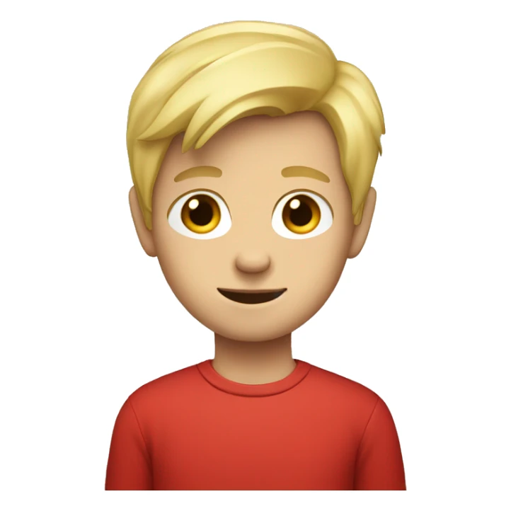 Blonde boy in red shirt sticker