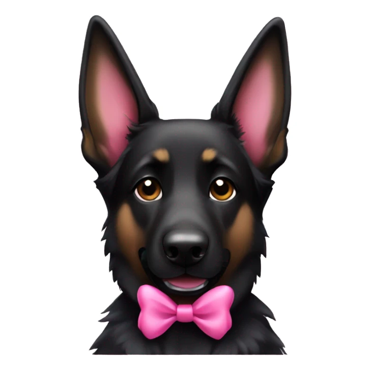 Black German shepherd dog with pink bow sticker