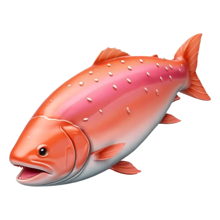 whole salmon with pink color sticker