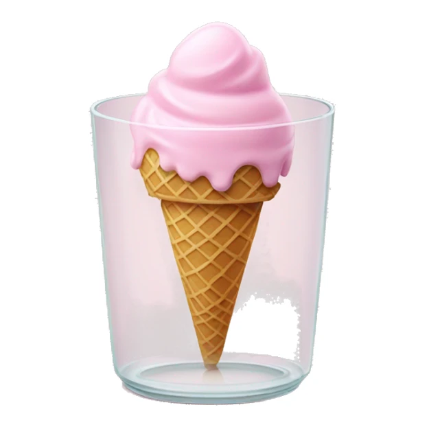 Light pink ice cream in glass dish  sticker
