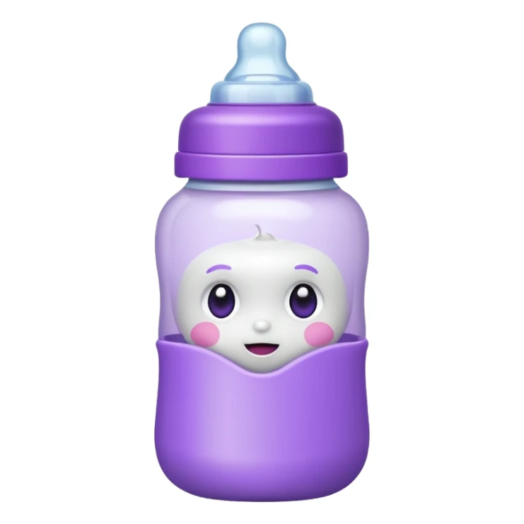 baby bottle white and purple sticker
