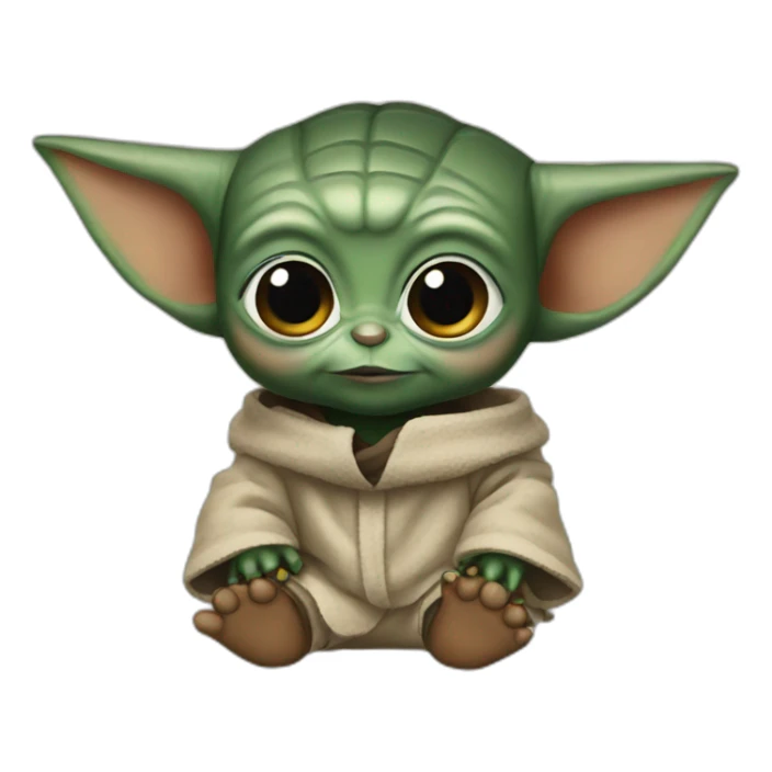 Black baby yoda sticker