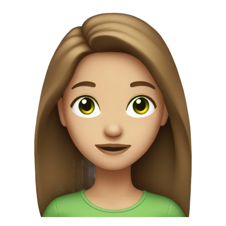 girl with long brown hair and green eyes sticker