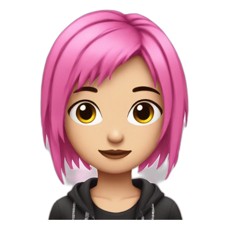 Emo girl with pink streak in her hair sticker