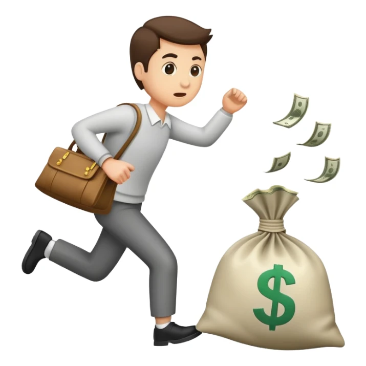 Chasing the bag of money sticker