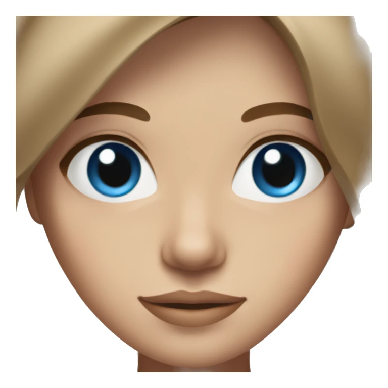 girl with blue eyes, medium length brown hair sticker