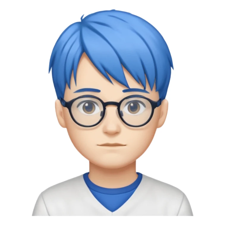Faker with blue hair, T1 uniform, wearing glasses, white uniform











 sticker