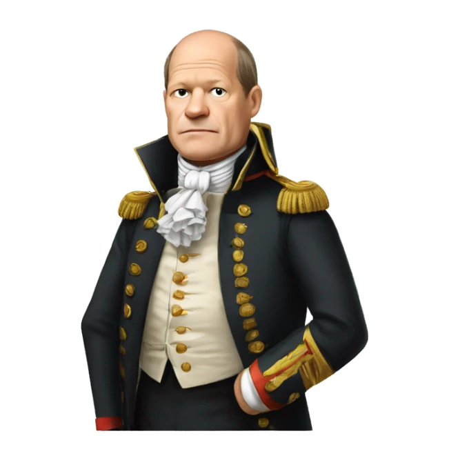 Olaf Scholz wearing clothes from Napoleon sticker
