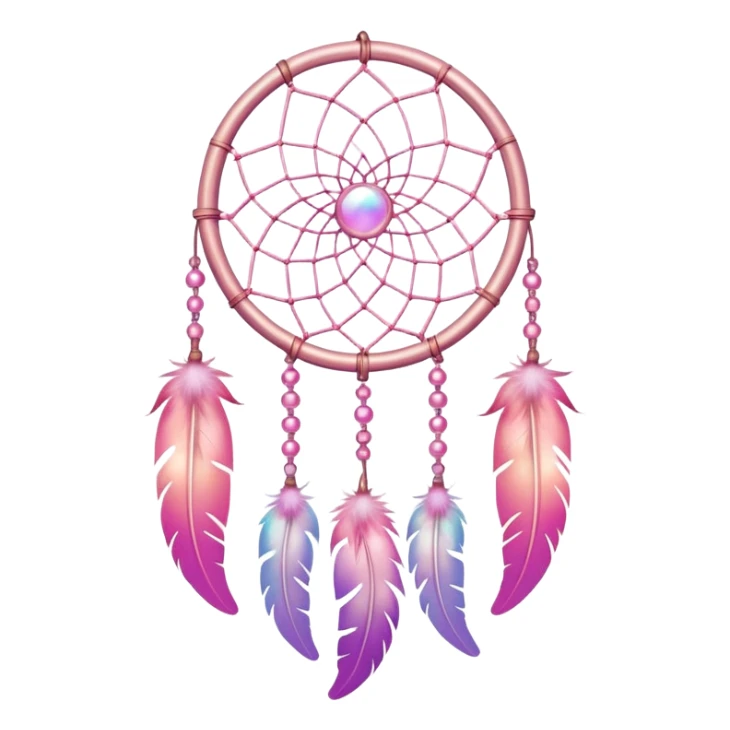 Iridescent pastel pink gradients dreamcatcher sticker