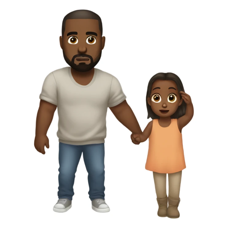 Kanye west holding his daughter sticker