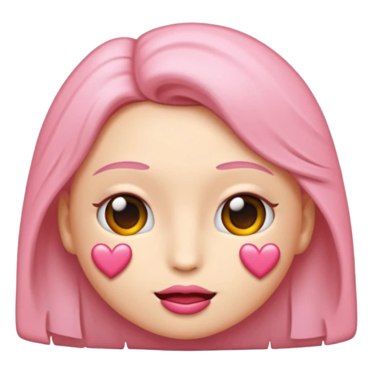emoji de beijo rosa claro um pouco realista  sticker