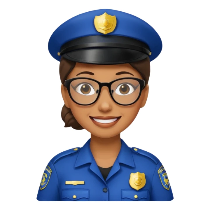 woman police with glasses sticker