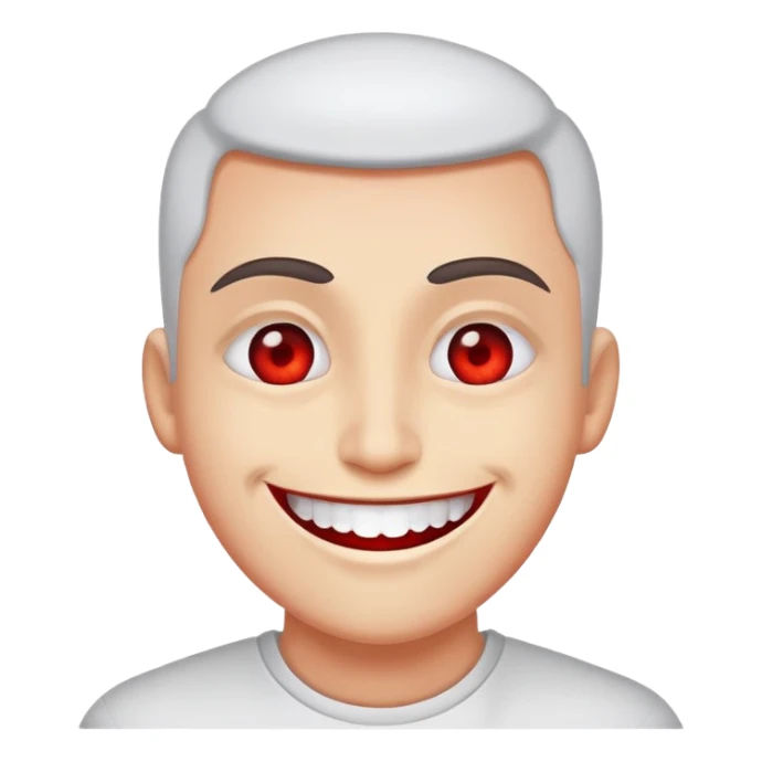 Big smile with bloodshot eyes sticker