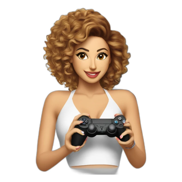 myriam fares playing play station sticker