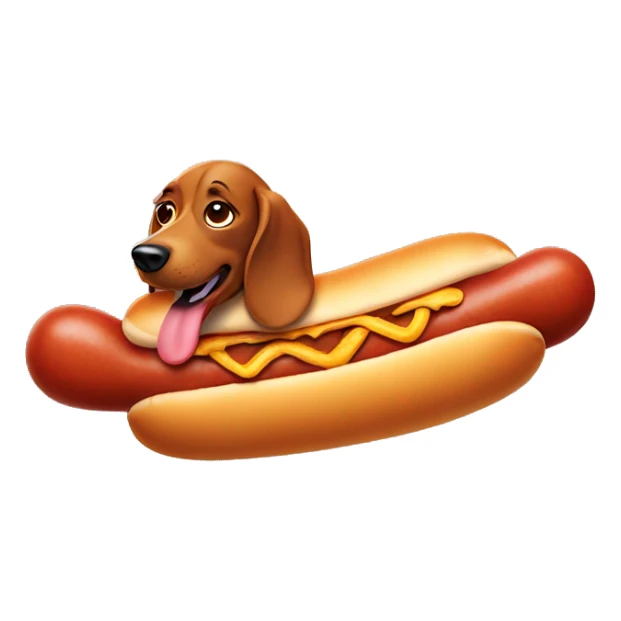 Wienerdog with a hotdog costume sticker