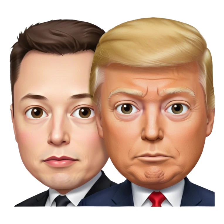 Elon musk and Donald trump  sticker