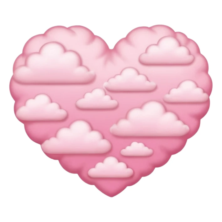 Dreamy pink aesthetic clouds with hearts sticker