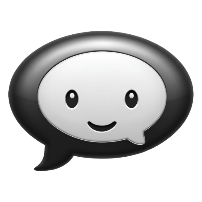  chat burbulas juodai baltas su mettalic efektu sticker