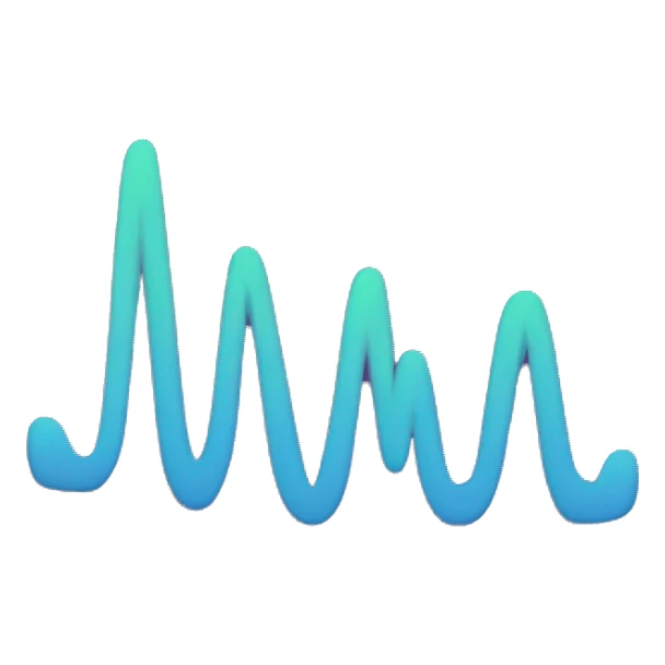 core of a sound wave fine line that looks like the letter M sticker