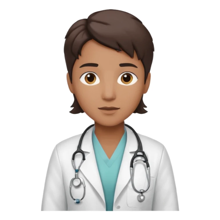 androgynous physician no stethoscope and medium tone skin NO stethoscope sticker
