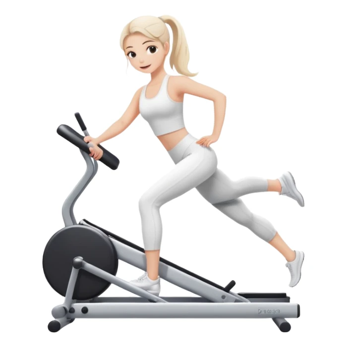  Girl in white playing pilates on pilates machine sticker