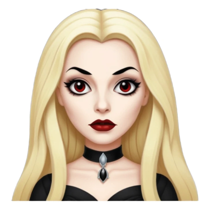 Vampira with long blonde hair sticker
