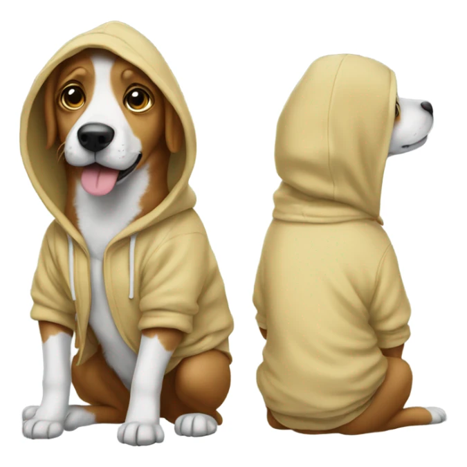 dog wearing a hoodie sticker