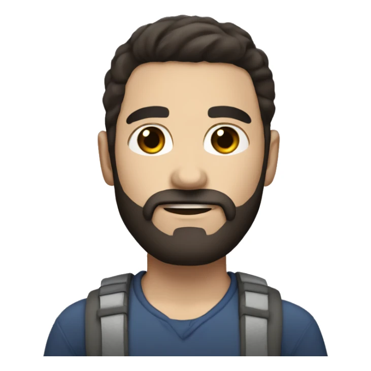 dark hair guy with beard and white skin dark brown eyes sticker