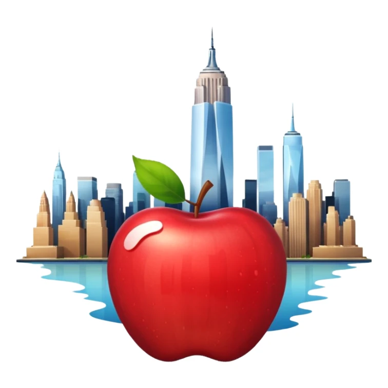 Una manzana con el skyline de Nueva York sticker