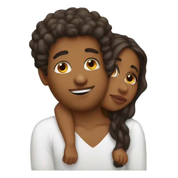 Brown girl kissing white man sticker