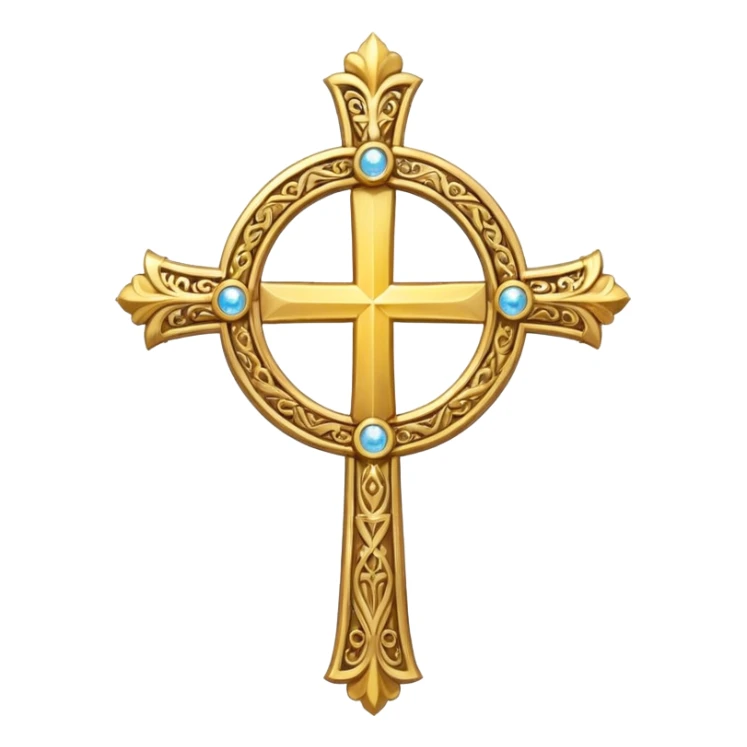 Christian cross with a halo above it sticker