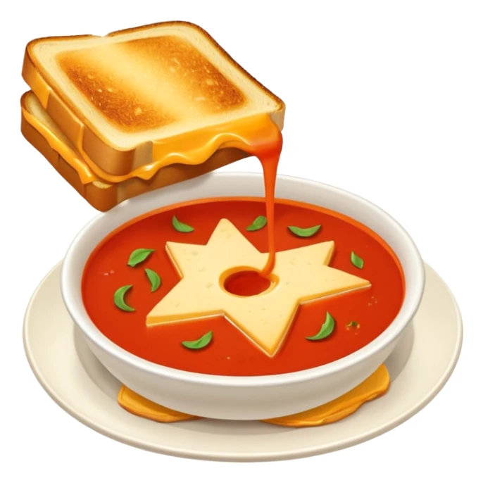 tomato soup with sliced grilled cheese on the side sticker