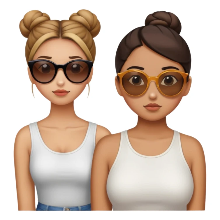 girl with bun with sunglasses cheating on girlfriend sticker