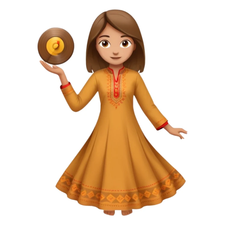 girl in a traditional kurta spinning sticker