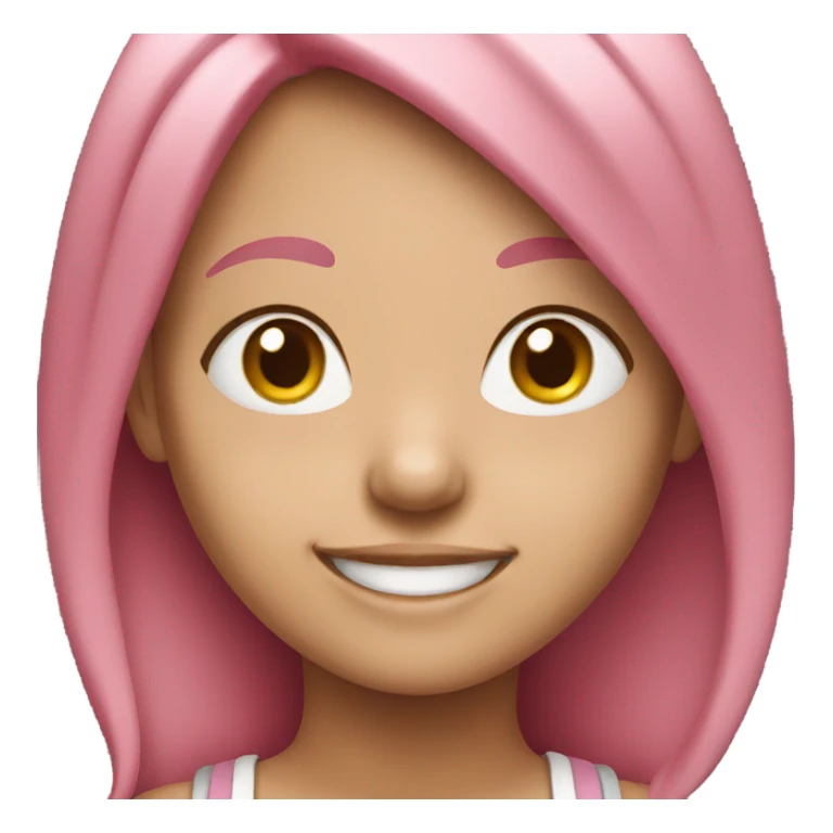 smiling girl with pink hair sticker