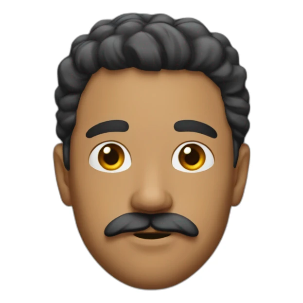 A man with a mustache under his chin, wheatish complexion, and parting his hair on the upper left side sticker