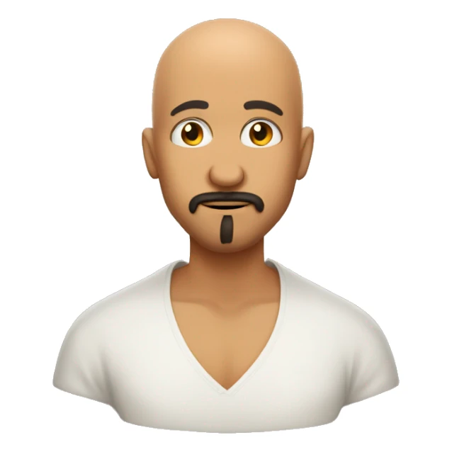 Bald Mexican brown guy with a goatee doing a kissy face sticker