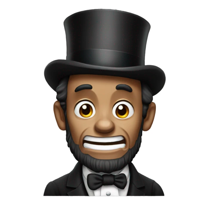 Abraham Lincoln with the emotion of surprise sticker
