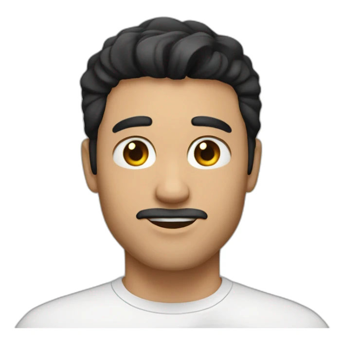 30 years old handsome white man with black eyes and black short hair, without beard sticker