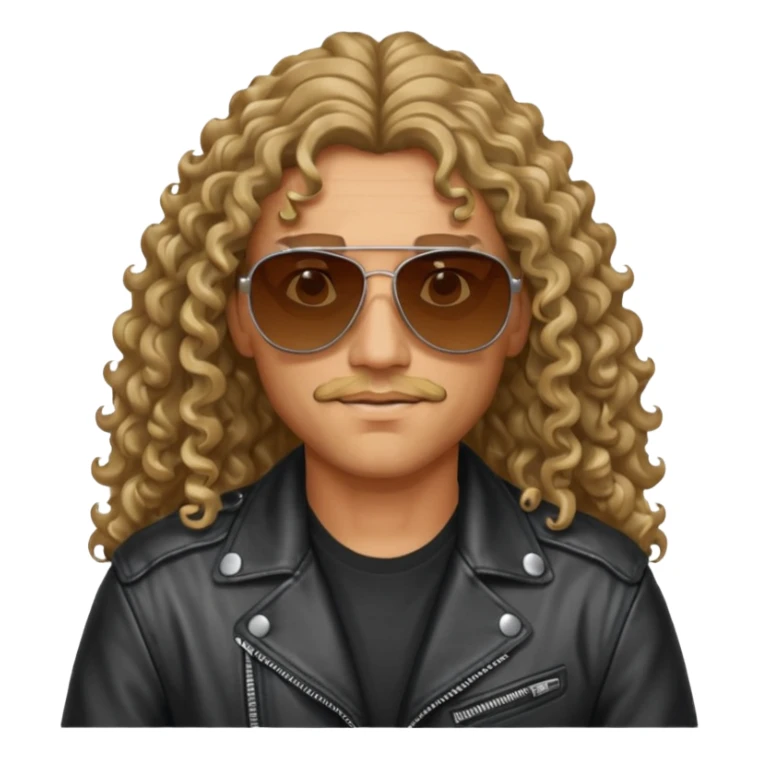 Biker Gang with Sunglasses, long curly hair, sunglasses sticker