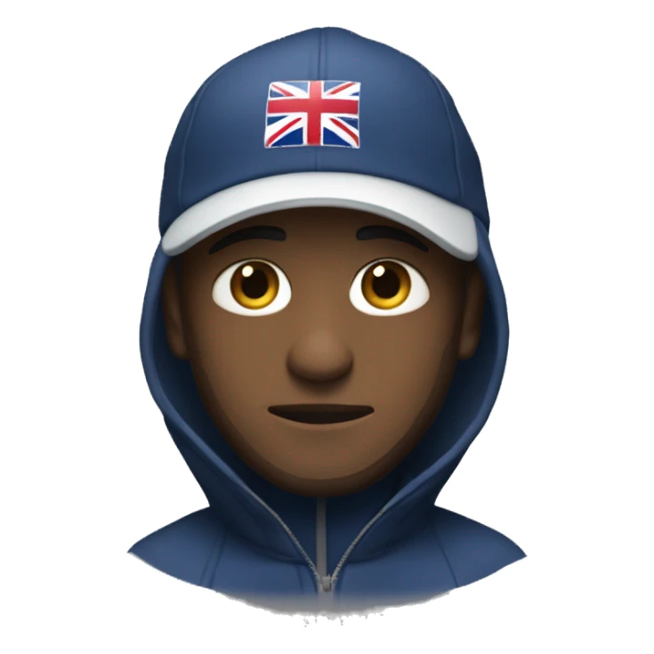 Uk man wearing a nike tracksuit with moncler jacket hat on and ninja face sticker