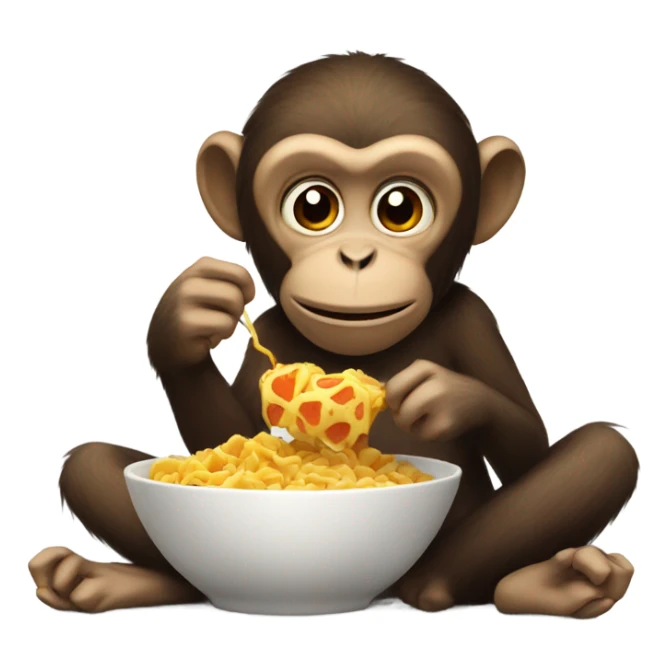 Monkey eating food sticker