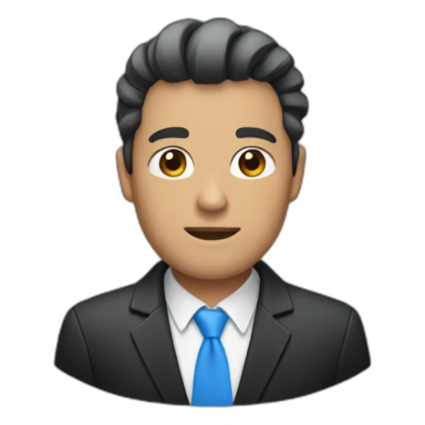 people with two block hairstyle, using black blazer with blue shirt sticker