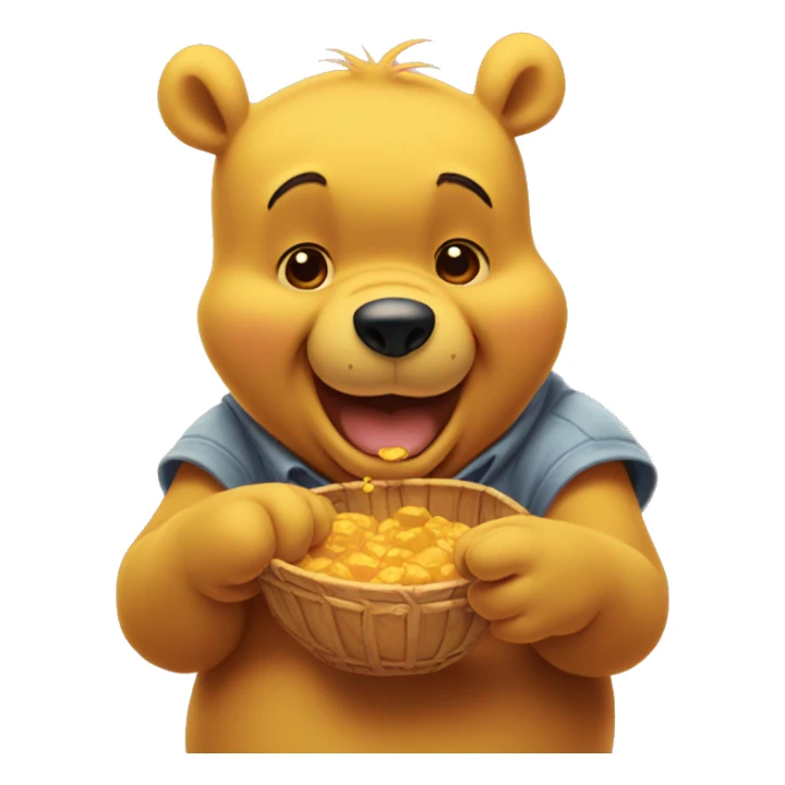 Winnie the Pooh eating hunny sticker