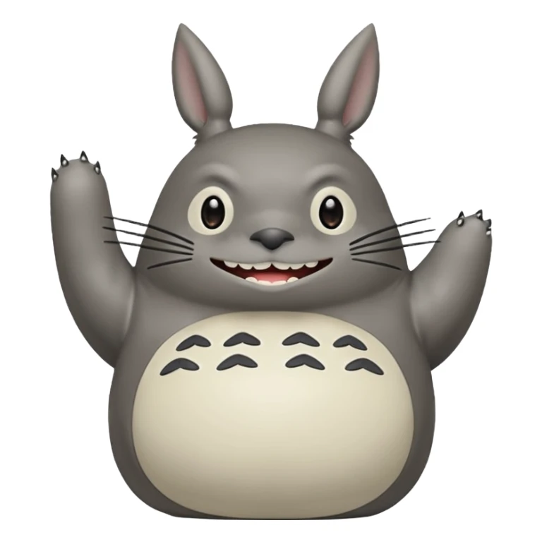 Totoro tierno que se parezca al real sonriendo tierno con uñas  sticker