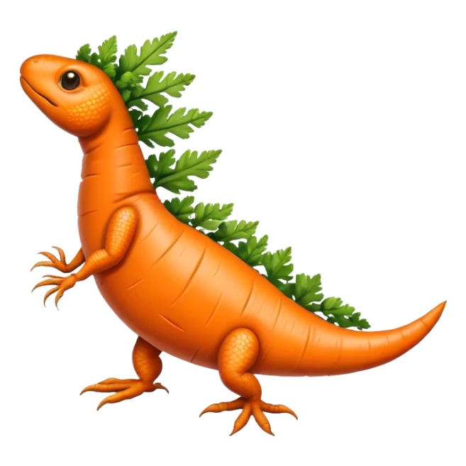 Carrot lizard in the shape of a carrot sticker